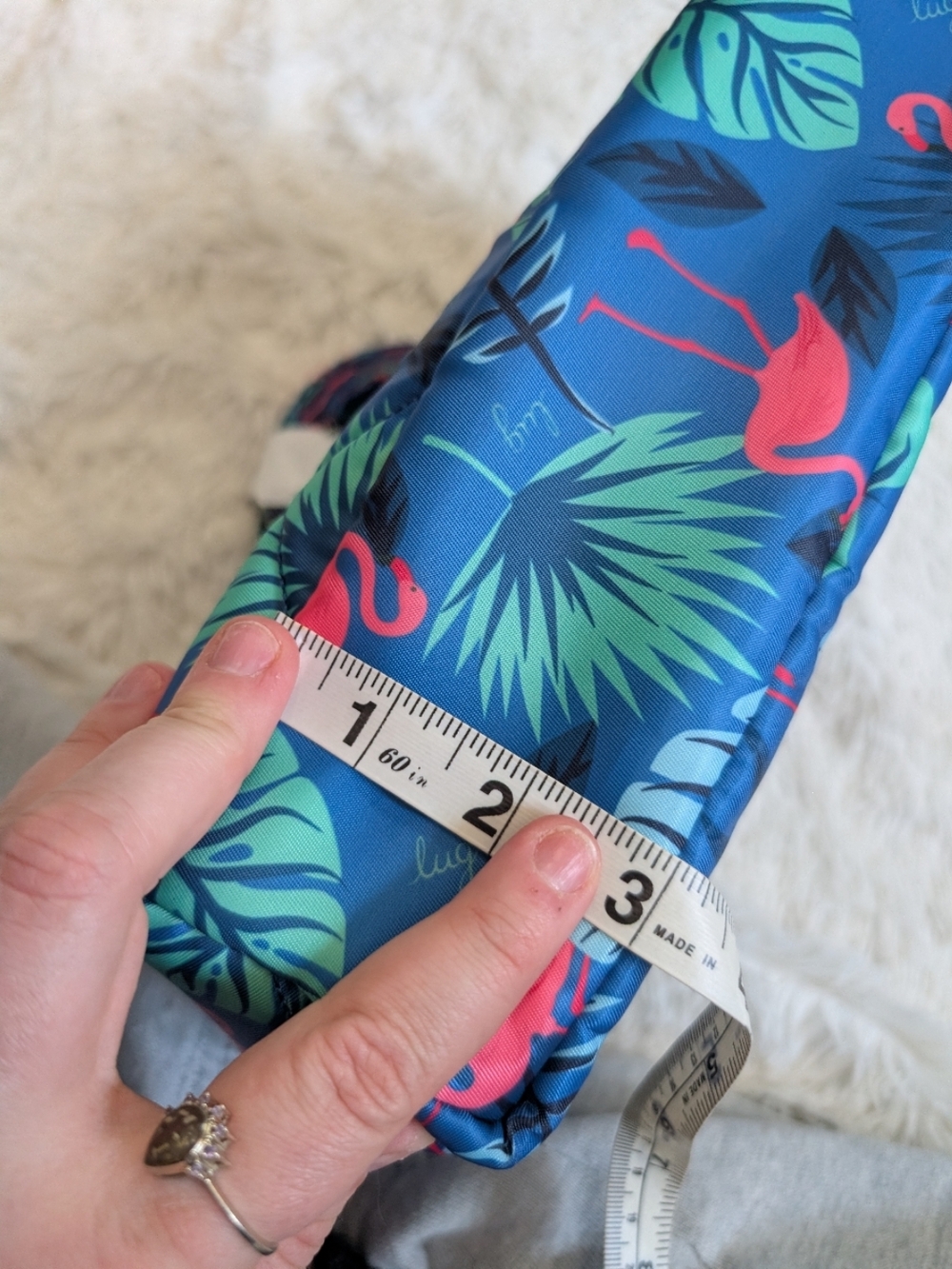 Lug Flare Blue Tropical Flamingo Print Crossbody Bag Purse New - Picture 7 of 8